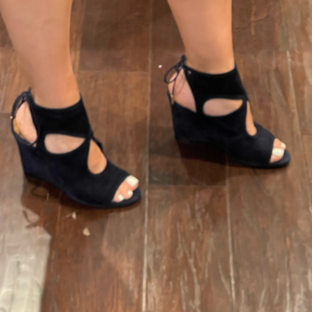 NWT Brand New Aquazzura Sexy Thing Wedge Cobalt Blue Size 36.5 Women’s